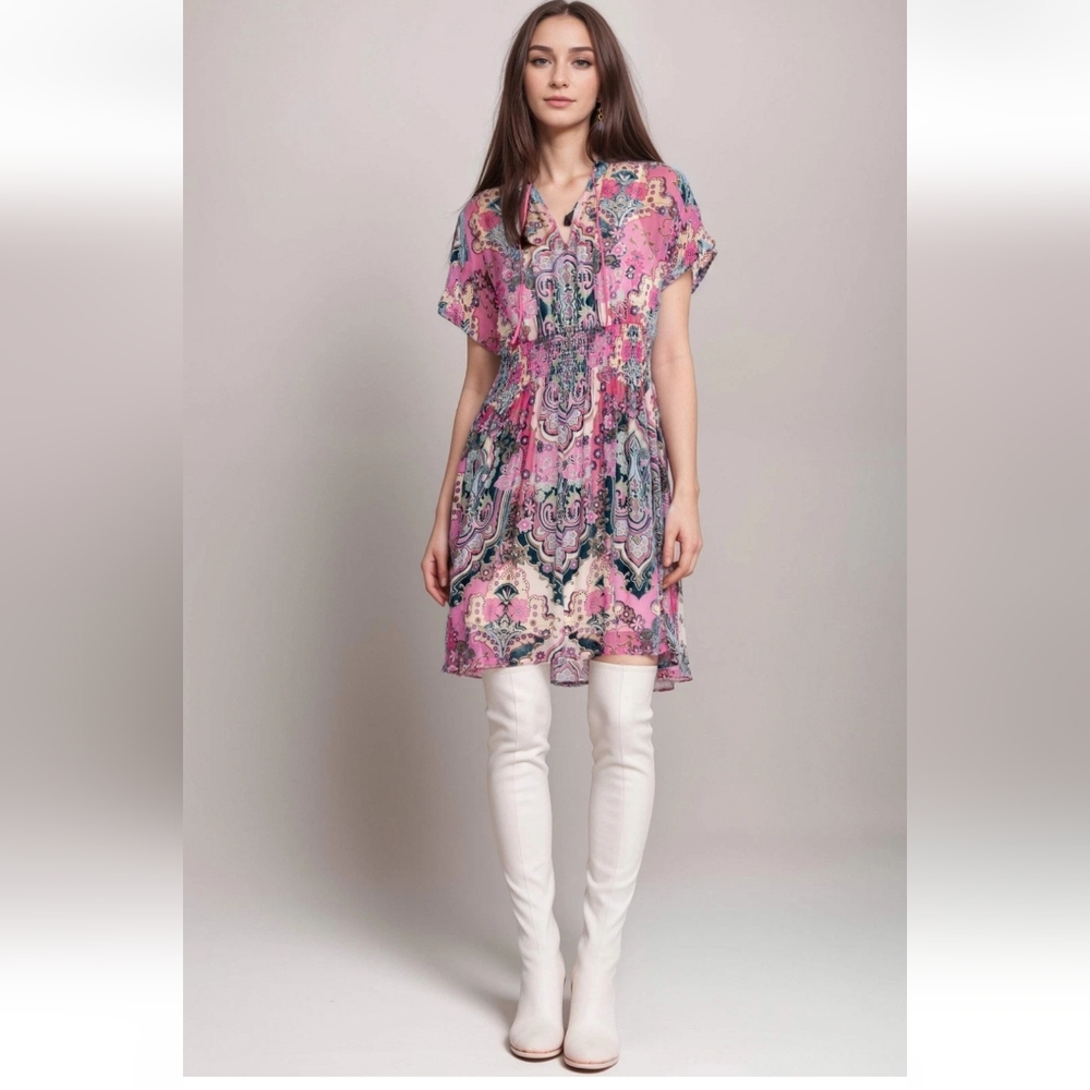 Johnny Was Thia Burnout Multicolor Floral Dress XL - Picture 6 of 6
